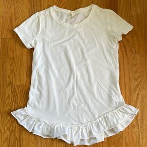 Maison Jules White Cotton Ruffle Top